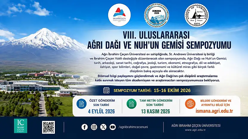 Ağrı Dağı ve Nuh'un Gemisi Sempozyumu için bildiri başvuruları başladı