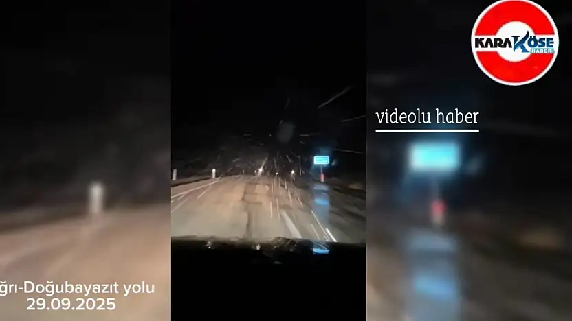 Ağrı–Doğubayazıt yolunda mevsimin ilk karı görüldü