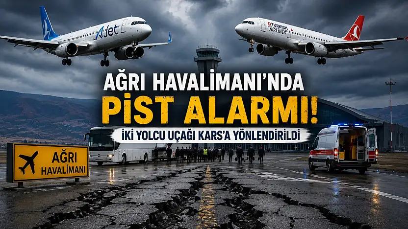 Ağrı Havalimanı'nda pist alarmı! İki yolcu uçağı Kars'a yönlendirildi