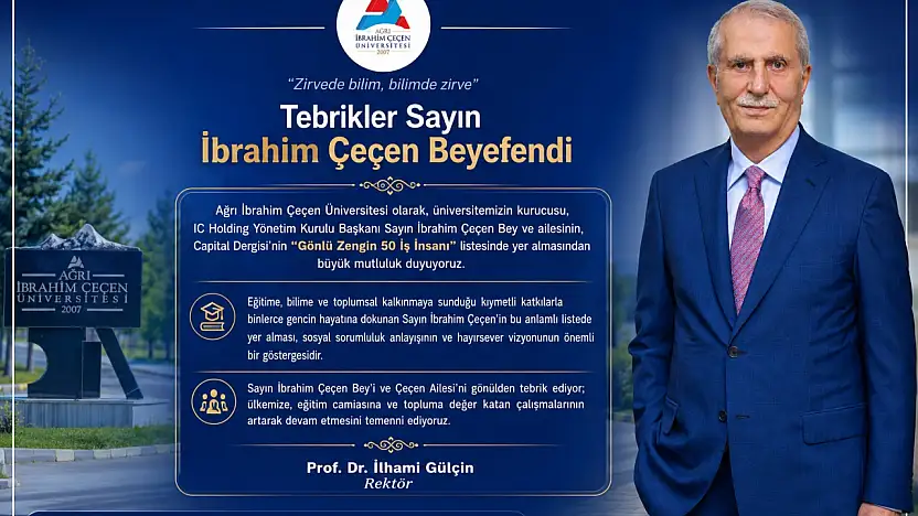 AİÇÜ'den İbrahim Çeçen'e anlamlı tebrik
