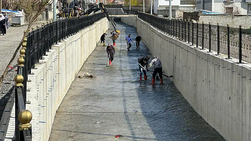Eleşkirt'in Kaşesor deresinde temizlik çalışmaları başladı