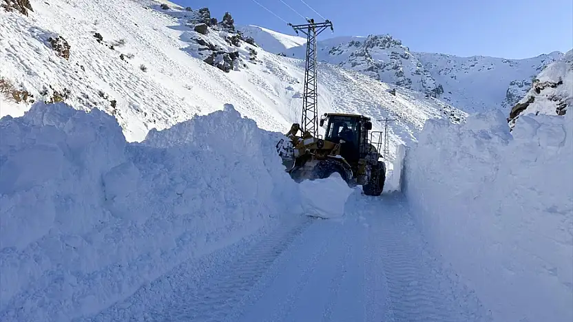 Eleşkirt'te çığın kapattığı köy yolu ulaşıma açıldı