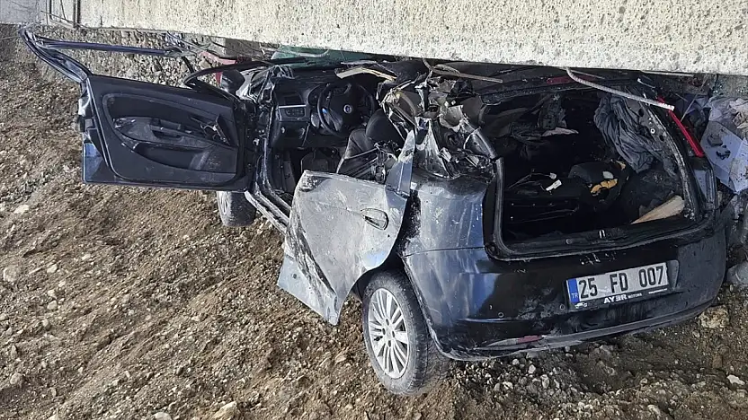 Erzurum'da otomobil 5 metreden düştü: 3 kişi hayatını kaybetti