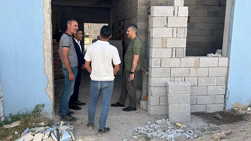 Kaymakam Korkusuz kadın kooperatifinin inşaatını yerinde inceledi