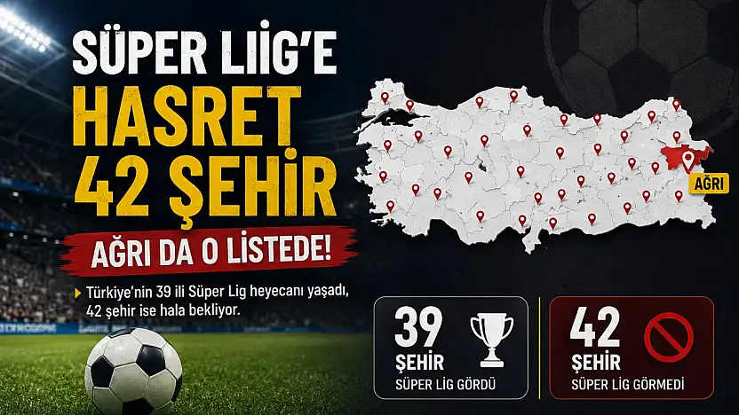 Süper Lig'e hasret 42 şehir arasında Ağrı da var