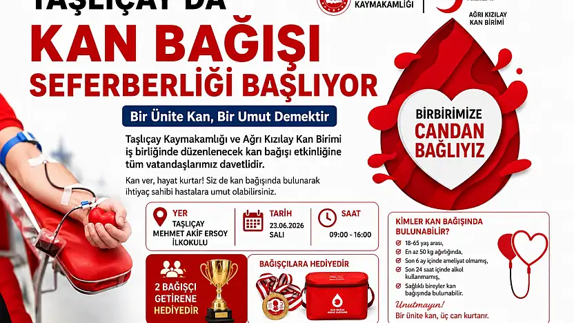 Taşlıçay'da kan bağışı seferberliği başlıyor