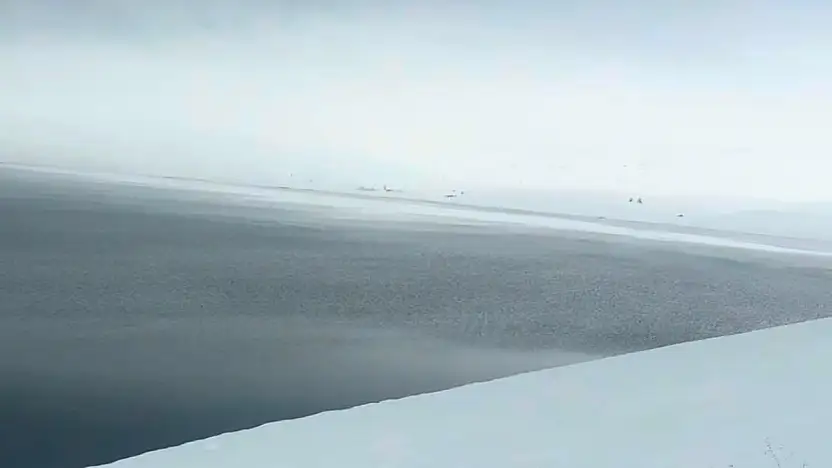 Yazıcı Barajı çevresi tamamen kar altında kaldı